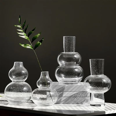 반점 거품 조롱박 유리 꽃병