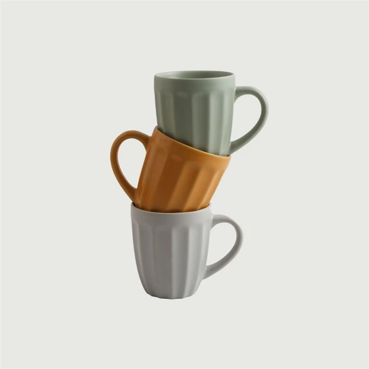 Ceramic Stoneware Mug, 3 Assorted Colors, 11.5ounces